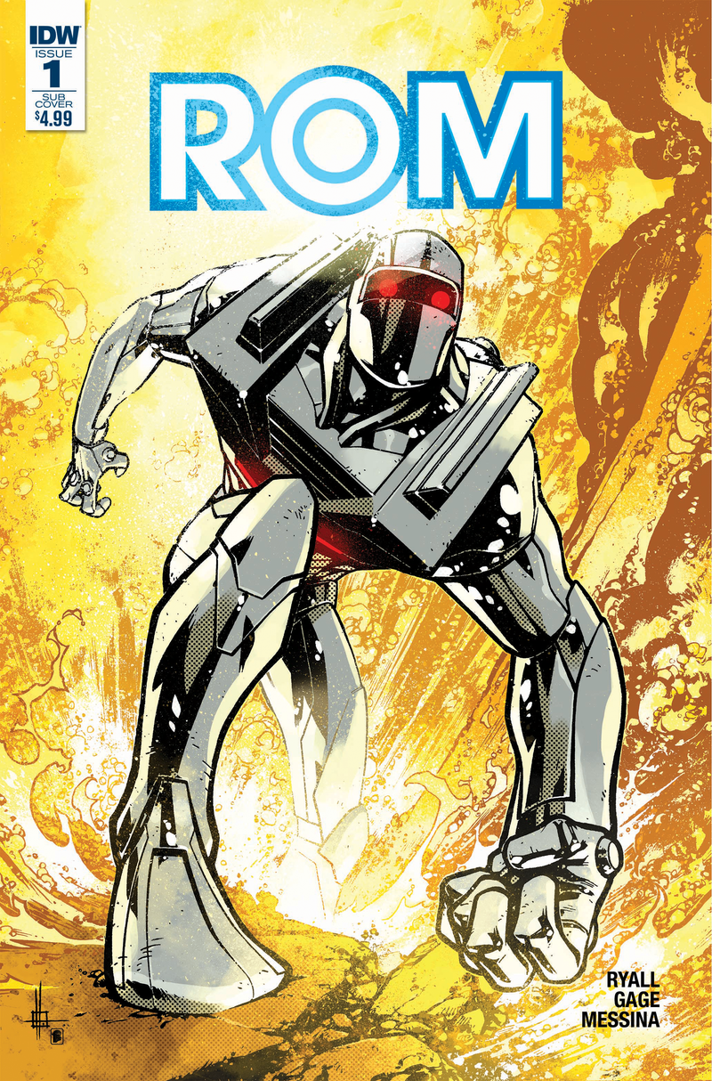 Rom #1 Subscriber Cover A. Art by Zach Howard, colors by Nelson Daniel
